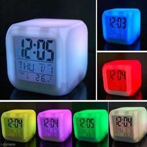 Glowing LED Color Changing Digital Alarm Clock New